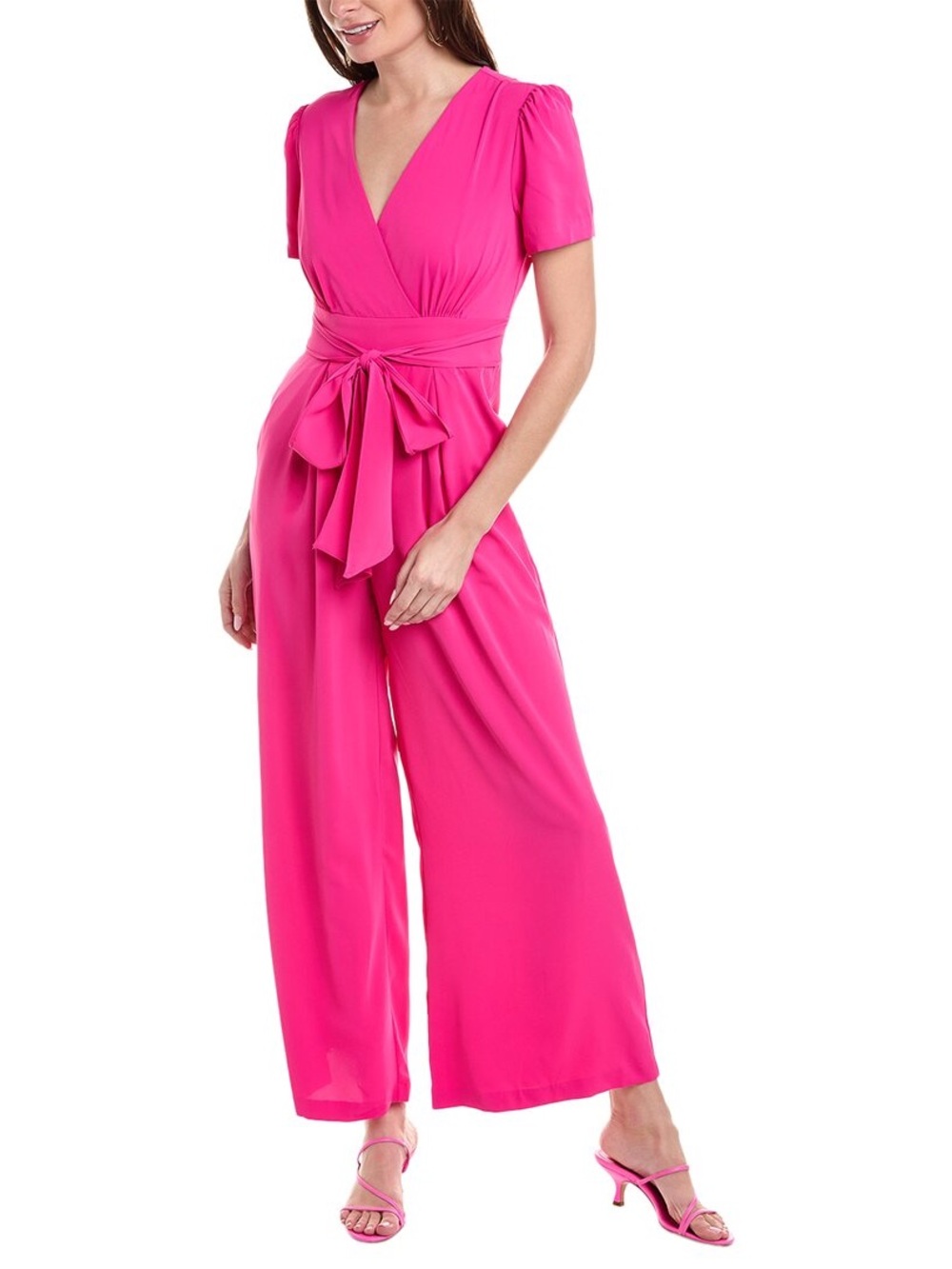 julia jordan NWOT Hot Pink V-Neck Wide-Leg Jumpsuit Size 4